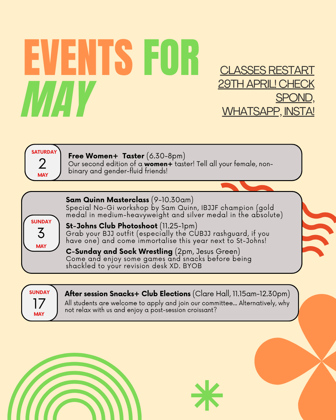 Easter Term 2026 Events